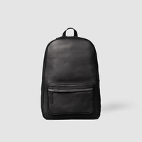  Premium Black Genuine Leather Backpack | Laptop Travel Bag With Padded Straps