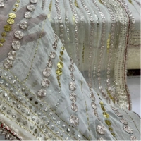 2 Piece Mukesh Kamdani Gotta Suit Traditional Women Embroidered Dress Suit