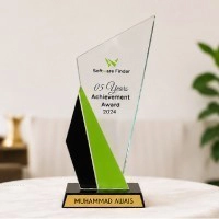  Crystal Achievement Award with Black Glass Base - Premium Corporate Bulk Wholesale MOQ 10 | Private Label 2Zee