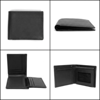  Men’s Genuine Leather Bifold Wallet Slim Black Minimalist Card Holder Wallet With Cash And ID Compartments