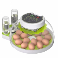  18 Eggs Round Green AC/DC Egg Incubator | Portable Automatic Hatchery Machine | Auto Water Refill System