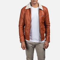 Tan Sheepskin Coated Motorbike Jacket - 2026 Camouflage Pattern Winter Bulk Wholesale MOQ 4 | Private Label AMK Group