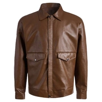  Wholesale 2024 Men's Genuine Leather Jackets with Custom Logo Breathable Sustainable Style for Spring OEM Service Available