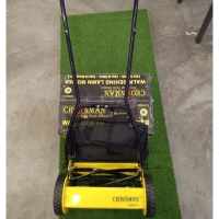  CROWNMAN 15 Inch Manual Lawn Mower Grass Cutter Hand Push Lawn Cutting Machine Made in China Imported Garden Grass Trimmer for Landscaping Farm and Lawn Maintenance Wholesale Supply