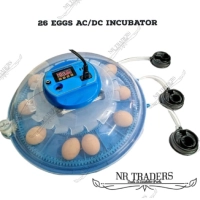  26 Eggs AC/DC Intelligent Round Egg Incubator | Automatic Poultry Hatchery Machine | Auto Water Refilling System