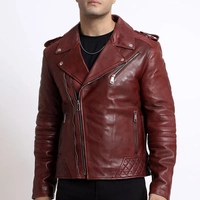  Men's Breathable Cow Skin Biker Jacket Winter Street Style Outdoor Wear Fast Delivery Fresh Arrival-OEM Service Available