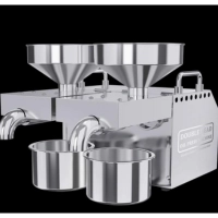  2 Head Stainless Steel Oil Press Machine Food Grade Certified Hot Press Oil Extraction Machine Dual Head Cooking Oil Maker for Commercial Oil Processing and Small Business Wholesale Supply