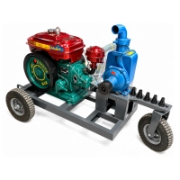  Water Rain Gun Irrigation PY-80 Heavy Duty Agricultural Rain Gun Sprinkler System 16HP Diesel Engine 2.5 Inch High Pressure Water Pump Irrigation Machine with Stand Pipes and Long Range Field Crop Watering Equipment