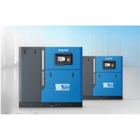  SCR10APM 10 HP Variable Speed Rotary Screw Air Compressor with Integrated 300 Liter Air Tank and Dryer Permanent Magnet Oil Cooled Industrial Compressor for Workshops Factories and Production Lines
