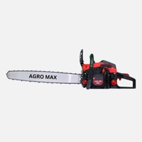  AGRO-MAX 52cc Gasoline Chainsaw Heavy Duty 22 Inch Bar 2 Stroke Petrol Engine High Torque Wood Cutting Machine Professional Forestry Logging Gardening Tree Cutting Equipment OEM Use