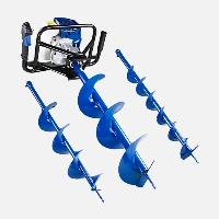  Hyundai HYEA5200X 52cc Petrol Earth Auger Professional Post Hole Digger 2 Stroke Soil Drilling Machine with 100mm 150mm 200mm Auger Bits for Farming Fencing Tree Plantation Construction
