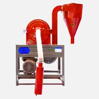  Flour Mill Self-Priming 9FC24K High Capacity Grain Grinding Machine 340kg Hour Industrial Disc Mill 3kW 7.5HP Electric Motor 220V Corn Beans Spices Pulverizer for Agricultural Food Processing Commercial Use OEM