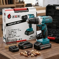  SMT Cordless Drill Machine 18V Professional  – Model SMT 4722 | Heavy Duty Dual Speed Electric Screwdriver Kit with 2Pcs Li-ion Batteries & Storage Case
