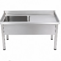  4 Ft Stainless Steel Sink with Side Work Table | Commercial Single Bowl Sink with 2 Ft Bowl, 2 Ft Workspace, 18 Gauge Super Quality Non-Magnetic Stainless Steel for Restaurants, Hotels, Cafeterias, Commercial Kitchens,