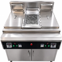  16+16 Centre Sealing Gas Fryer Stainless Steel Commercial Deep Fryer | Heavy Duty 18 Gauge Non-Magnetic Stainless Steel Fryer with 16 Gauge Heating Tubes, 1 Year Warranty for Restaurants, Hotels, Fast Food Kitchens